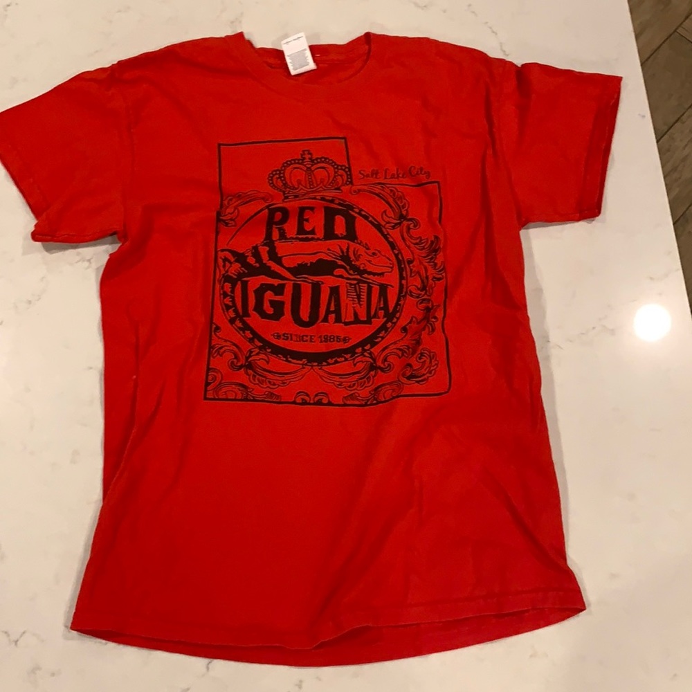 Red oversized shirt